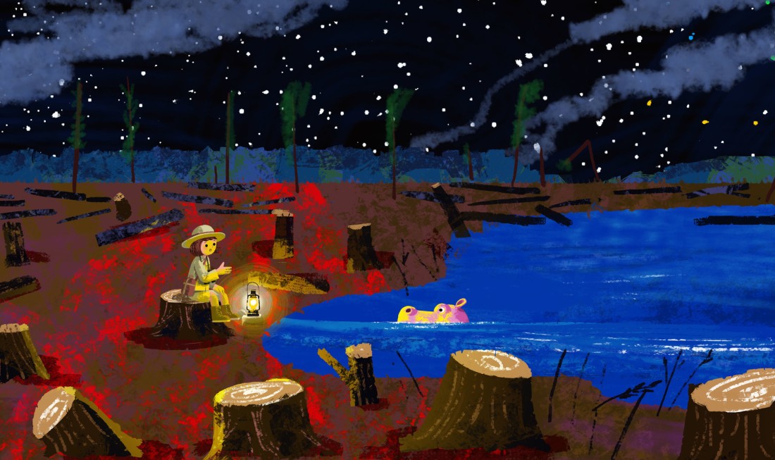 SchoolNet VR 여행 아마존 열대우림 산림파괴 환경교육 장면